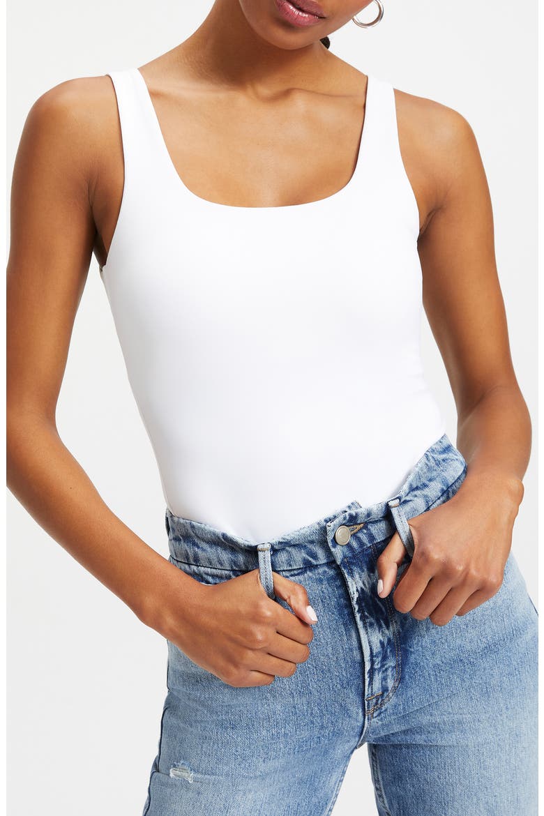 Sculpting Modern Tank Bodysuit, Main, color, WHITE001