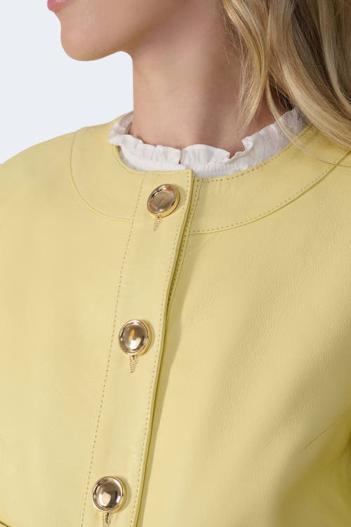 Furniq Uk Llc Margot Leather Jacket In Yellow