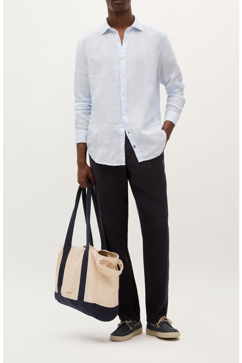 New Fancy Linen Shirt, Alternate, color, Skyblue Stripes