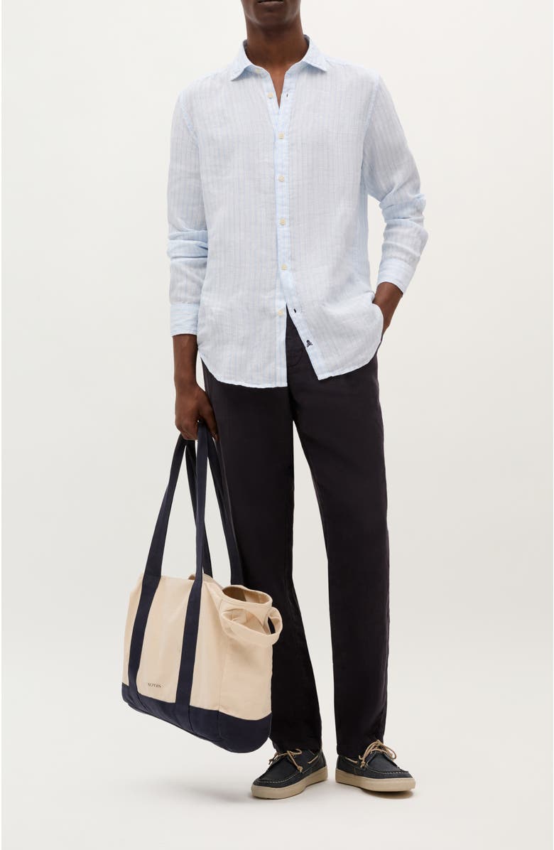 Scalpers New Fancy Linen Shirt, Alternate, color, Skyblue Stripes