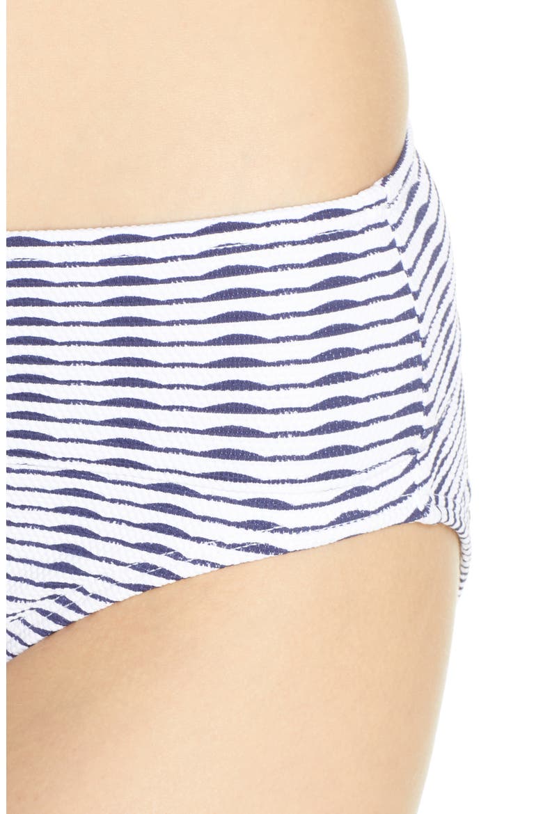 Island Cays Stripe High Waist Bikini Bottoms, Alternate, color, WHITE