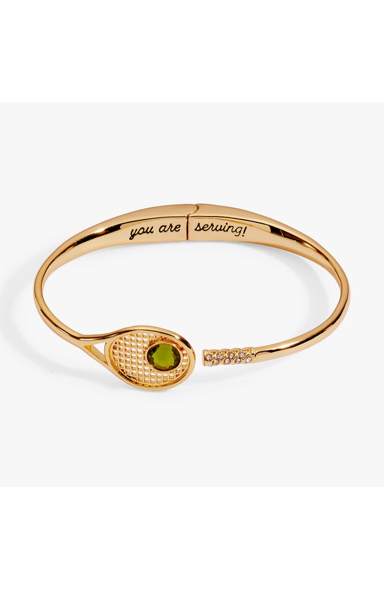 Alex and Ani Tennis Racket 'You Are Serving' Hinge Cuff Bracelet, Alternate, color, Gold