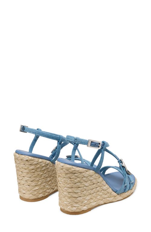Stuart Weitzman Georgie Denim Strappy Espadrille Sandals In Washed/natural