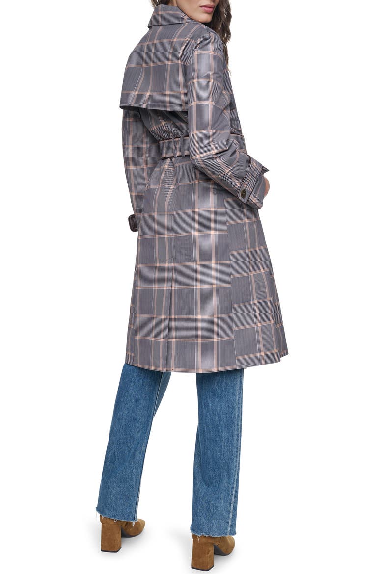Plaid Double Breasted Trench Coat, Alternate, color, MULTI