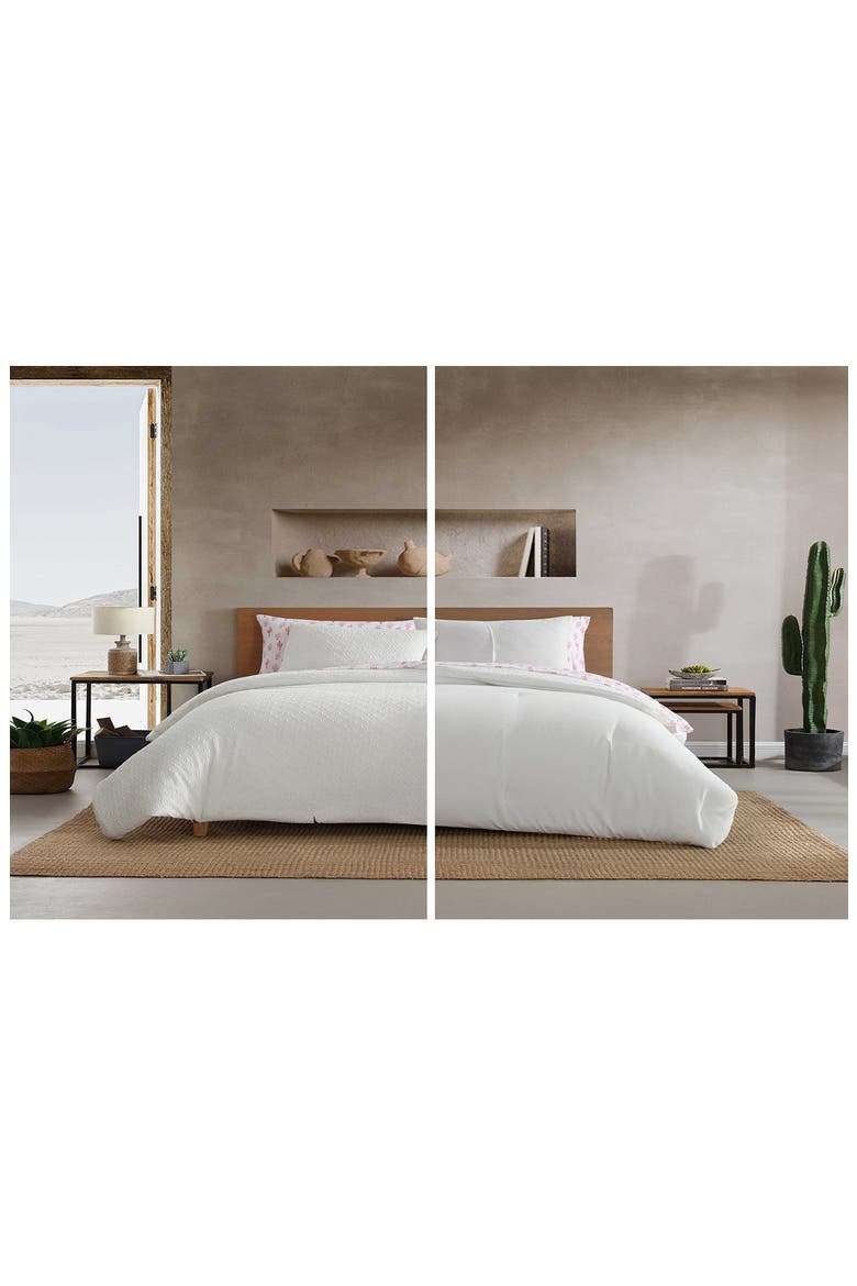 Sedona Geometric Embossed Duvet Set, Alternate, color, WHITE