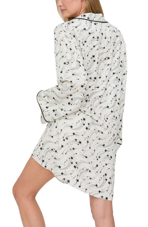 Lily And Lionel London Simone Long Sleeve Nightshirt In White