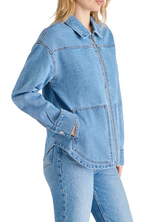 Steve Madden Denim Utility Shirt Jacket In Faded Denim
