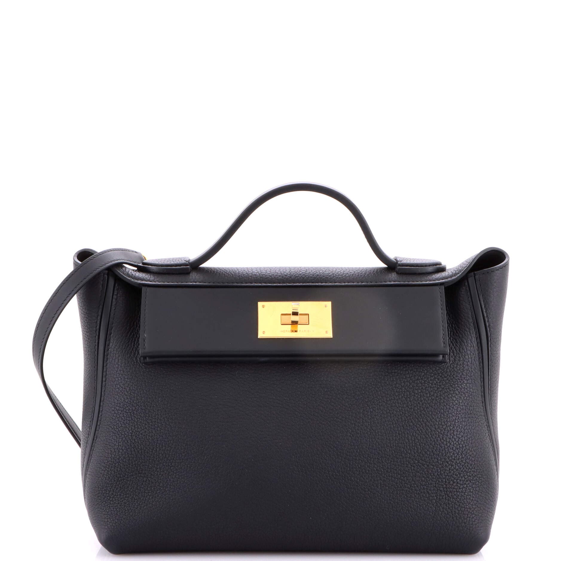 Pre-Owned Hermes 24/24 Bag Togo with Swift 29, Main, color, Noir