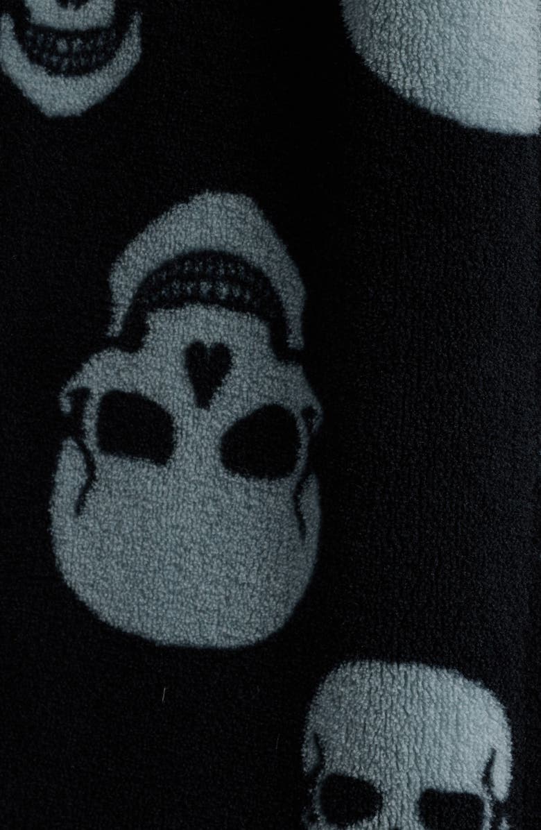 Majestic International High Note Skull Print Plush Shawl Robe, Alternate, color, Skull