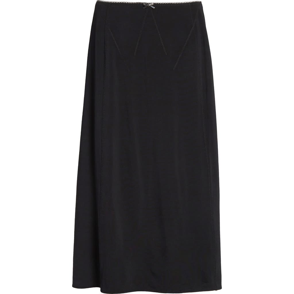 Shop Rabanne Stretch Viscose Midi Skirt In Black
