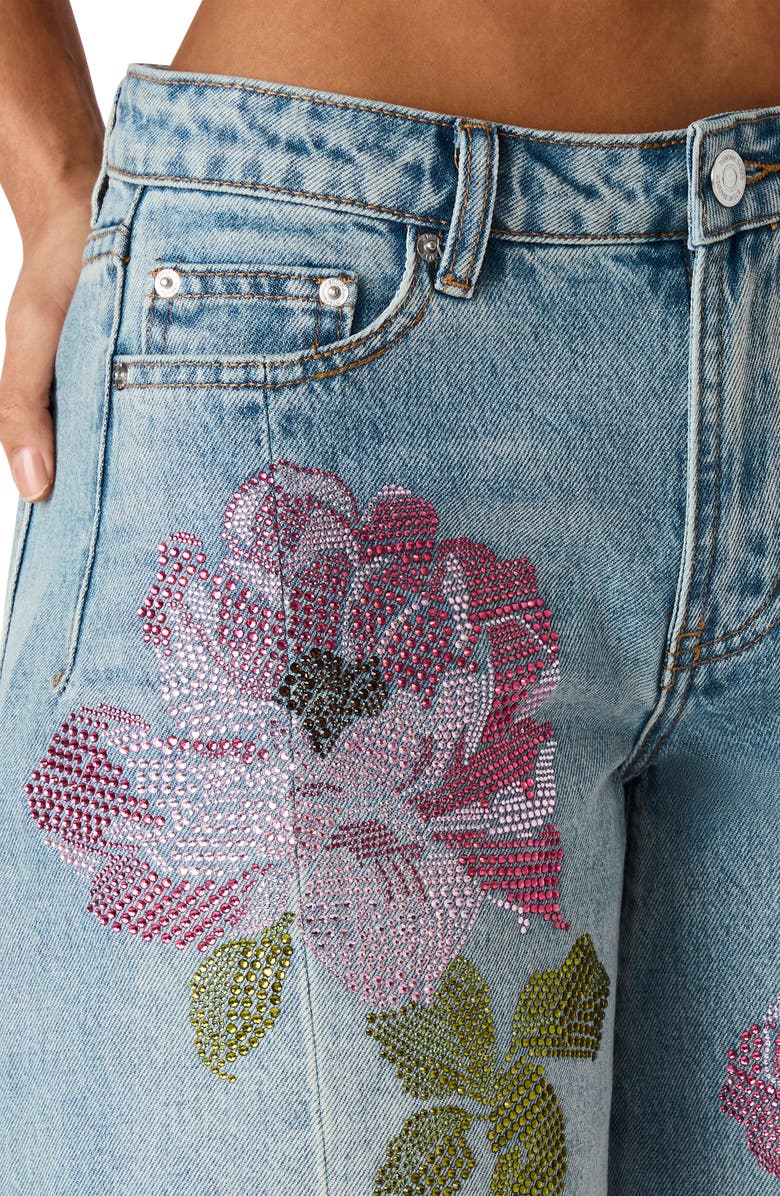 Steve Madden Kesha Floral Embellished Shorts, Alternate, color, Seabreeze Blue