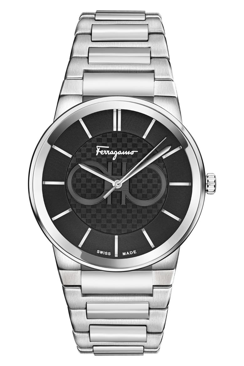 Guilloche Quartz Bracelet Watch, 40mm, Main, color, STAINLESS STEEL