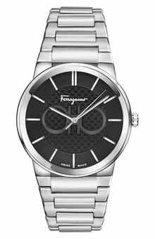 FERRAGAMO Guilloche Quartz Bracelet Watch, 40mm
