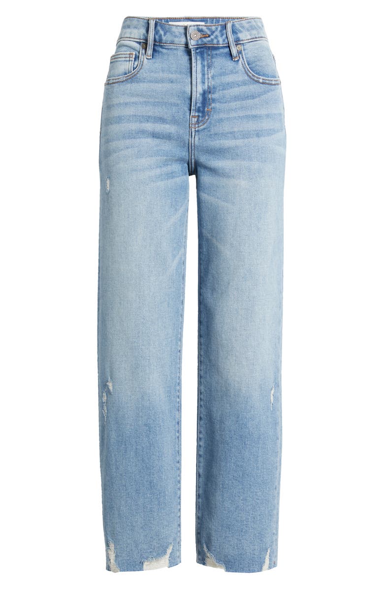 HIDDEN JEANS High Waist Raw Hem Ankle Straight Leg Jeans, Alternate, color, 