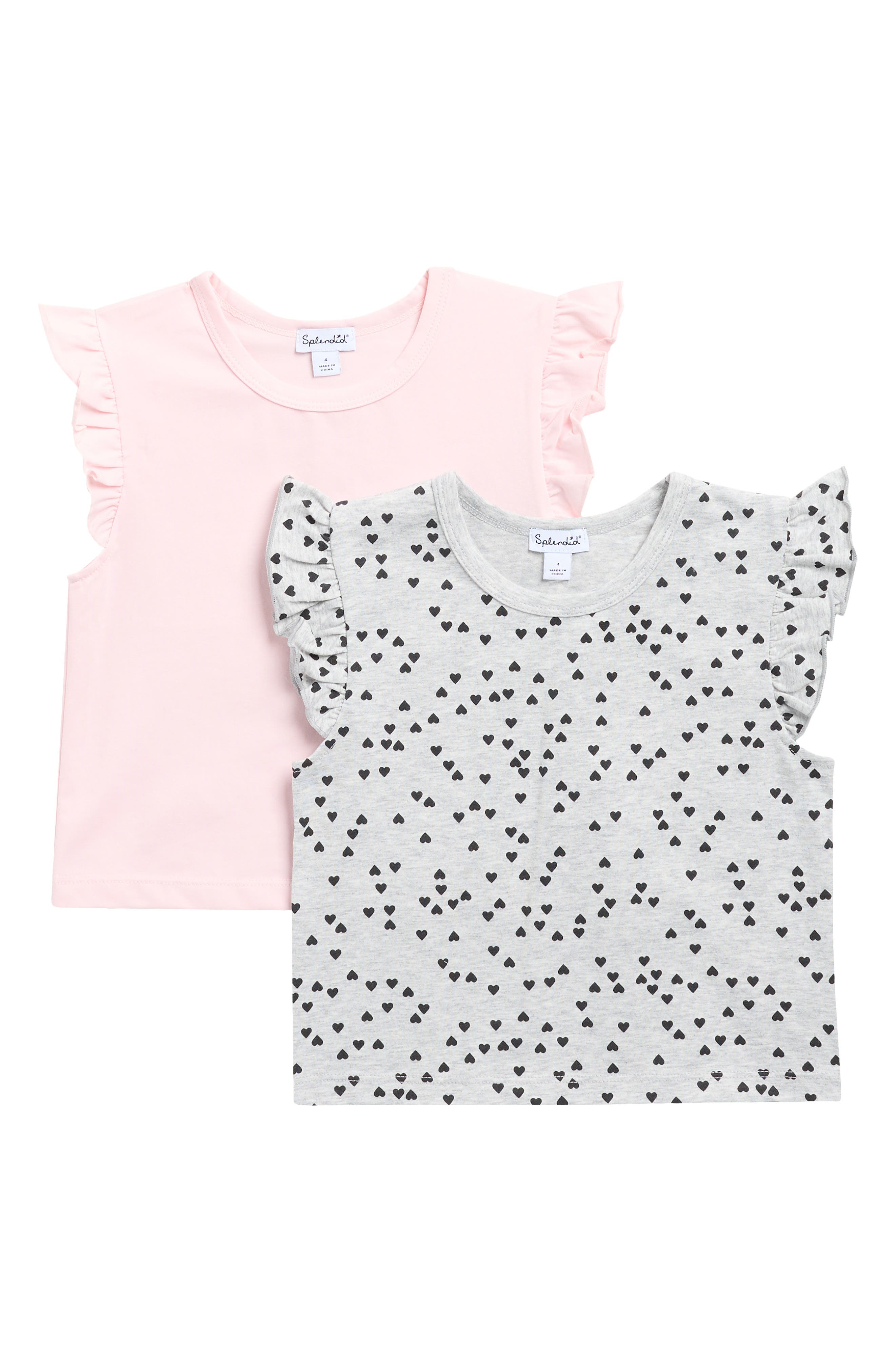 Splendid Kids' 2-Pack Ruffle Sleeve T-Shirts