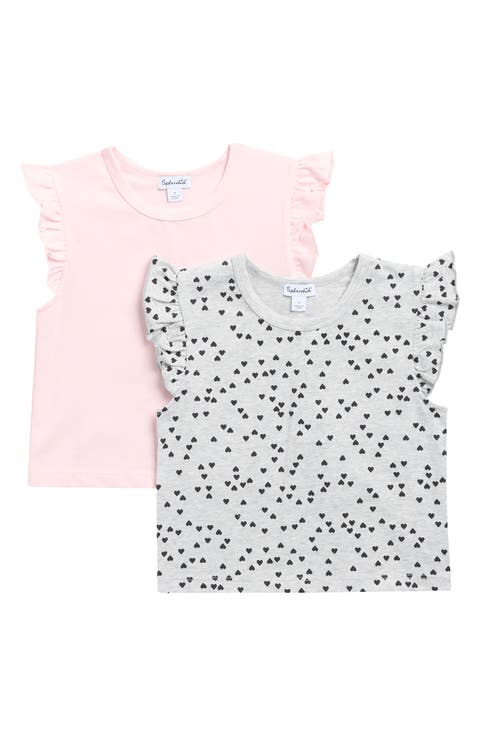 Kids' 2-Pack Ruffle Sleeve T-Shirts (Toddler & Little Kid)