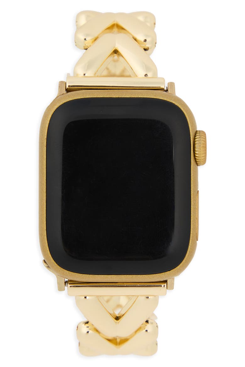 Herringbone Chain Apple Watch® Watchband, Main, color, GOLD