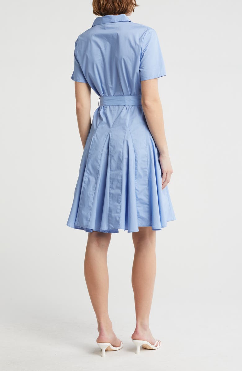Ellen Tracy Short Sleeve Flared Cotton Shirtdress, Alternate, color, 
