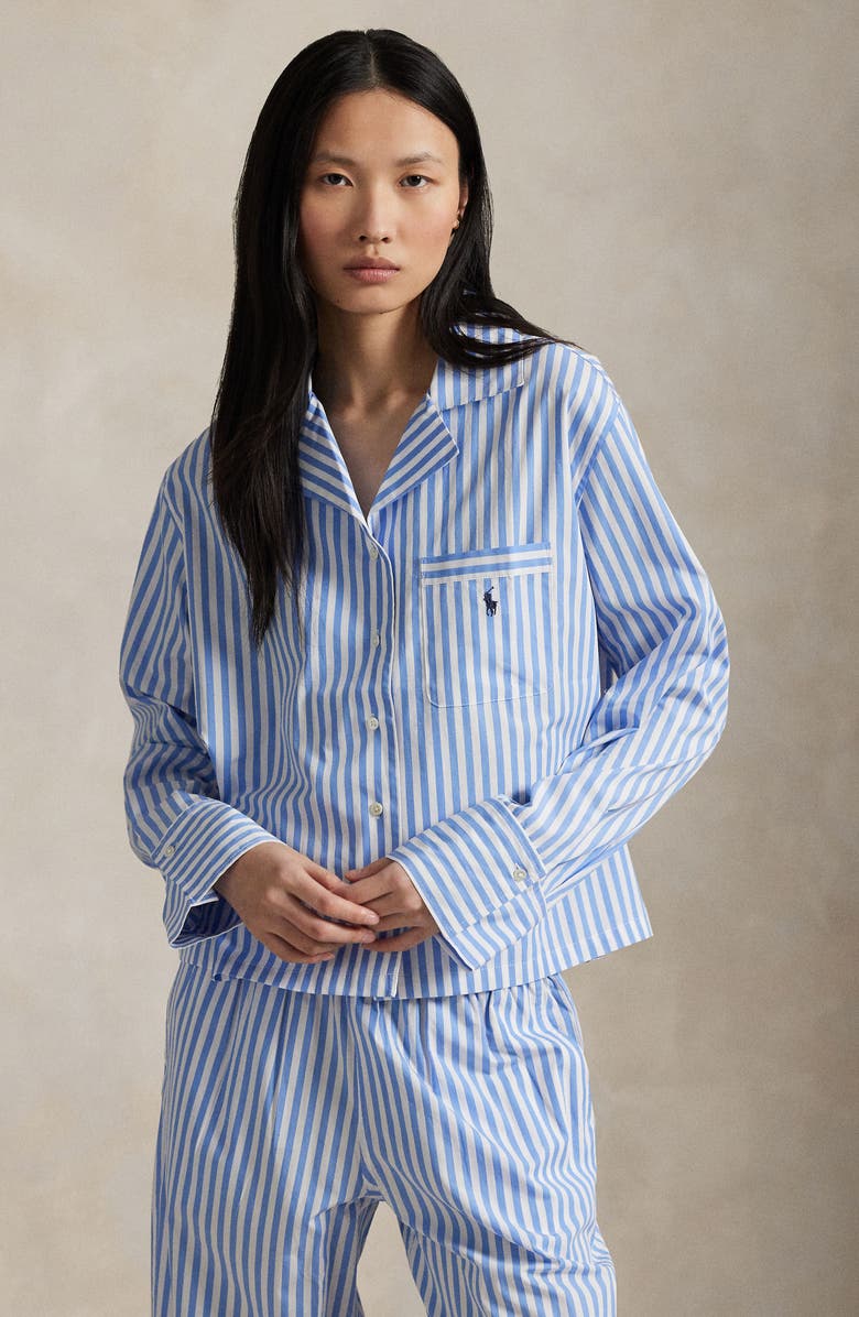 Polo Ralph Lauren Twilly Long Pajamas, Alternate, color, White Cloud Hydrangea