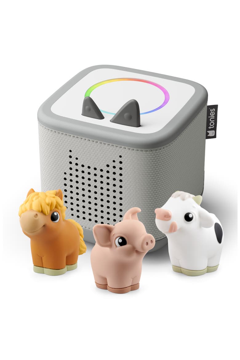 Toniebox 2 with 3-Pack Farm Tonie Audio Characters Bundle, Main, color, GREY
