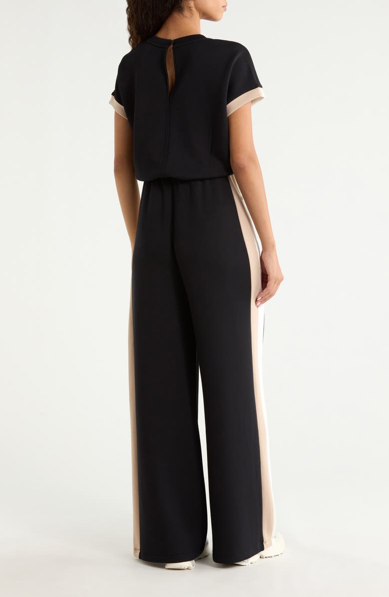 SPANX<sup>®</sup> AirEssentials Colorblock Jumpsuit, Alternate, color, Very Black Stripe