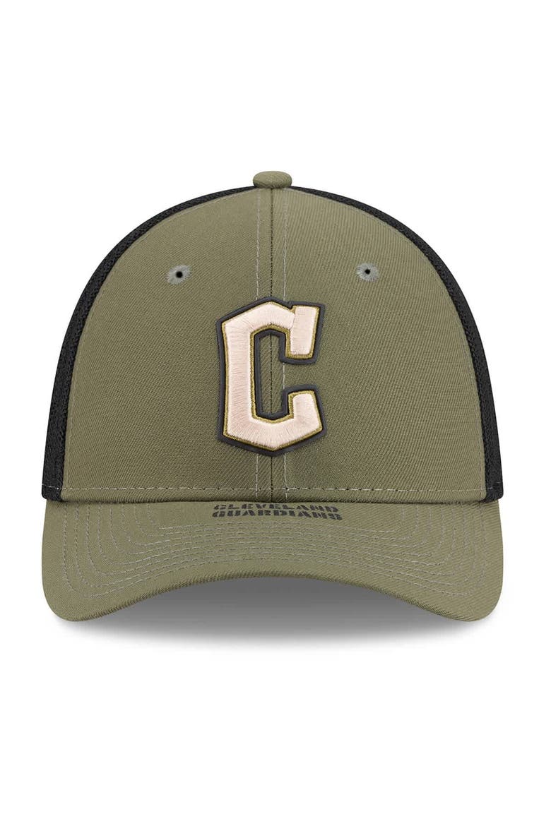Men's New Era  Olive Cleveland Guardians 2026 Armed Forces Day 39THIRTY M-Crown Flex Hat, Alternate, color, Olive