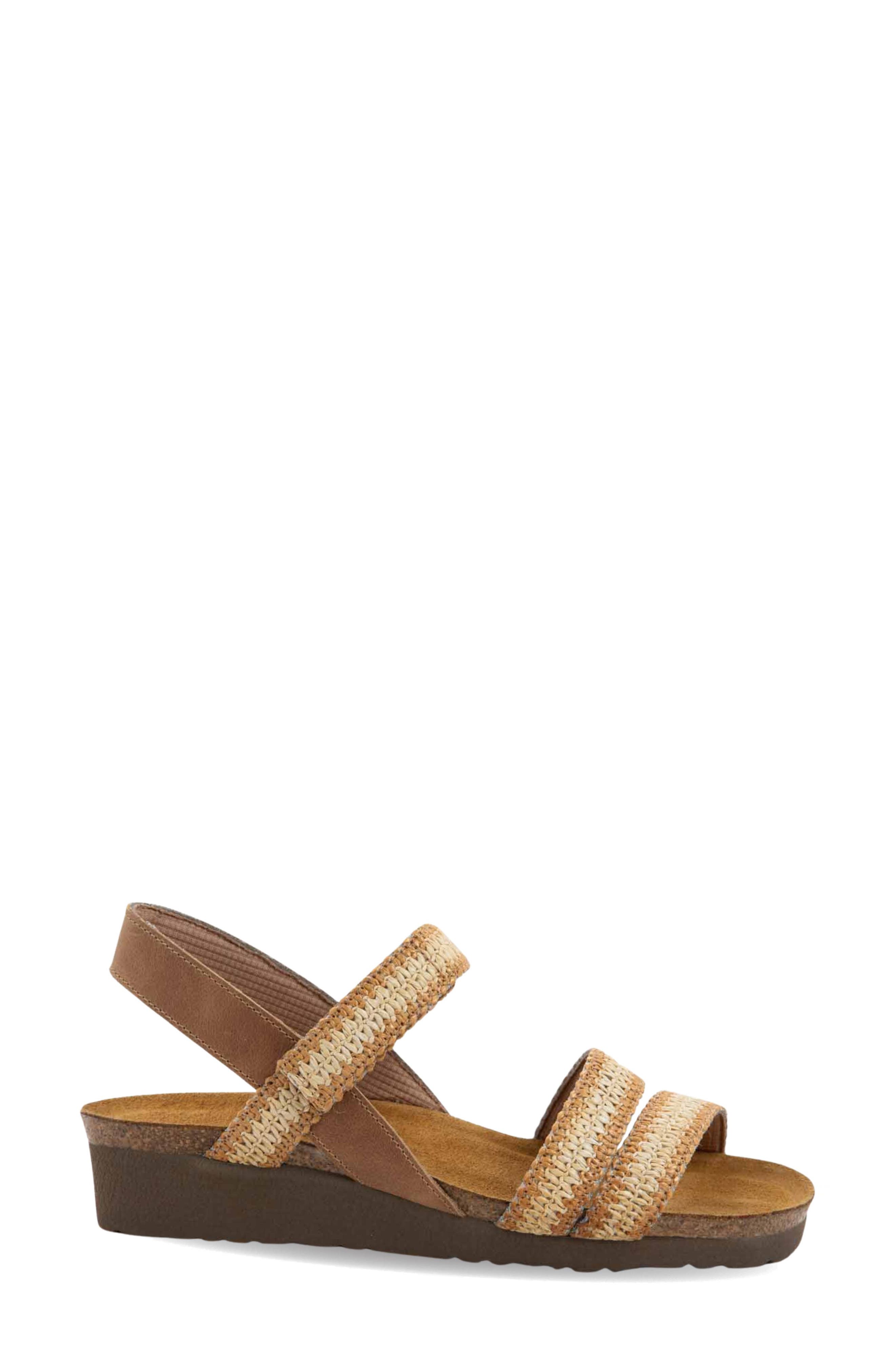 'Kayla' Sandal, Alternate, color, LATTE BROWN/ RAFFIA