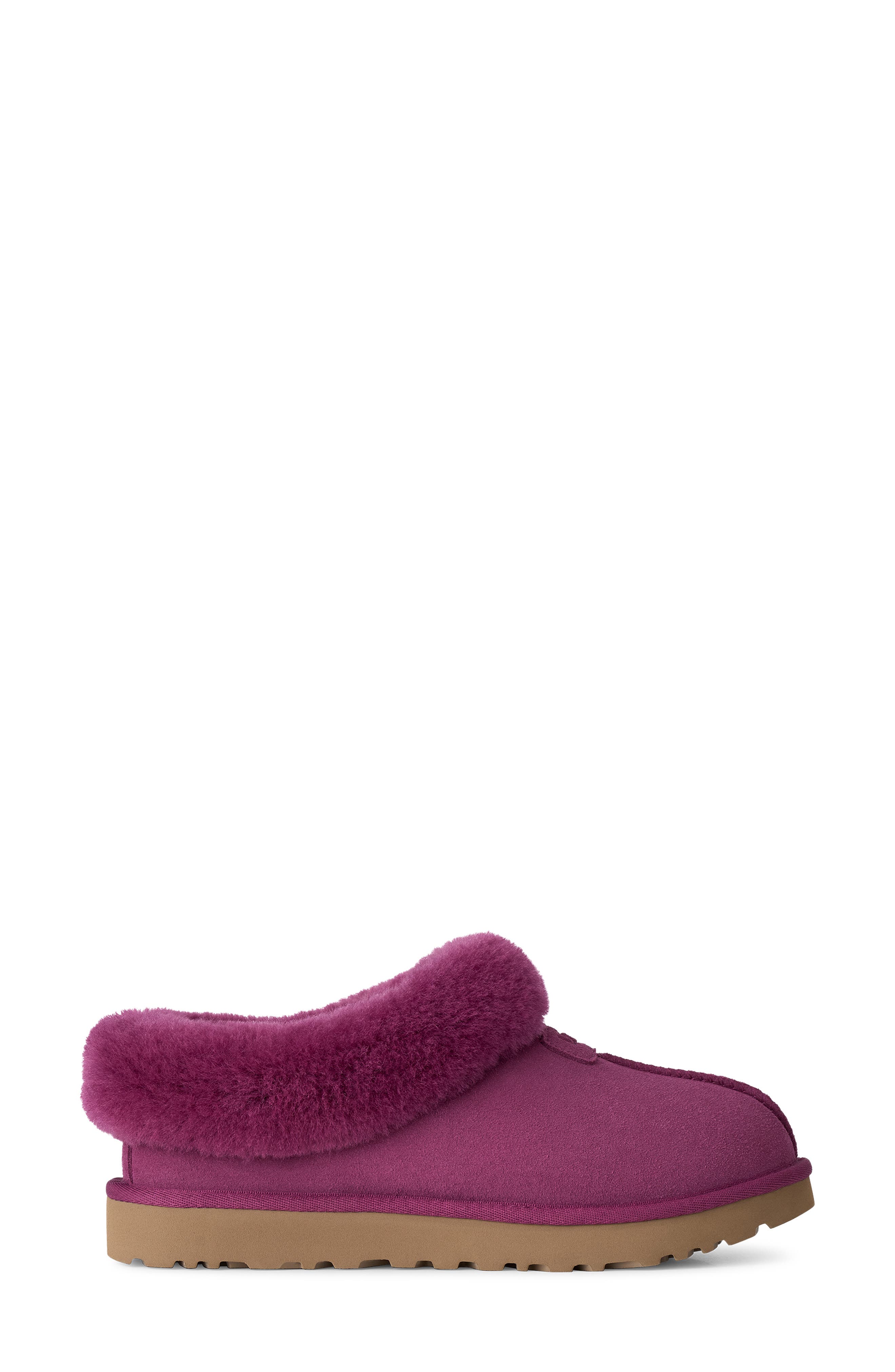 Tazzette Genuine Shearling Collar Slipper, Alternate, color, DARK WINTERBERRY