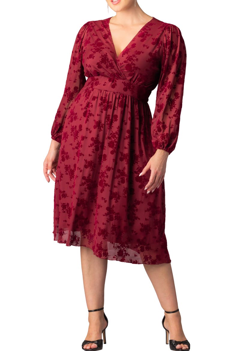 Melanie Floral Mesh Cocktail Dress, Main, color, BORDEAUX FLOCKED FLORALS