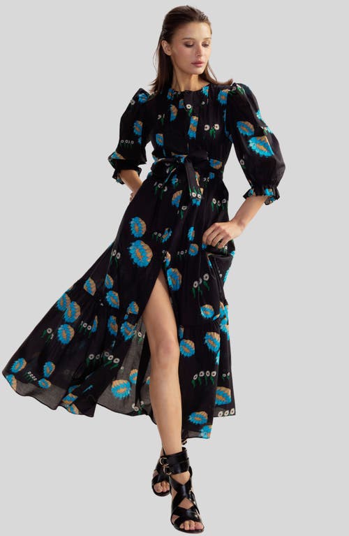 Cynthia Rowley Eve Pintuck Dress In Black Multi