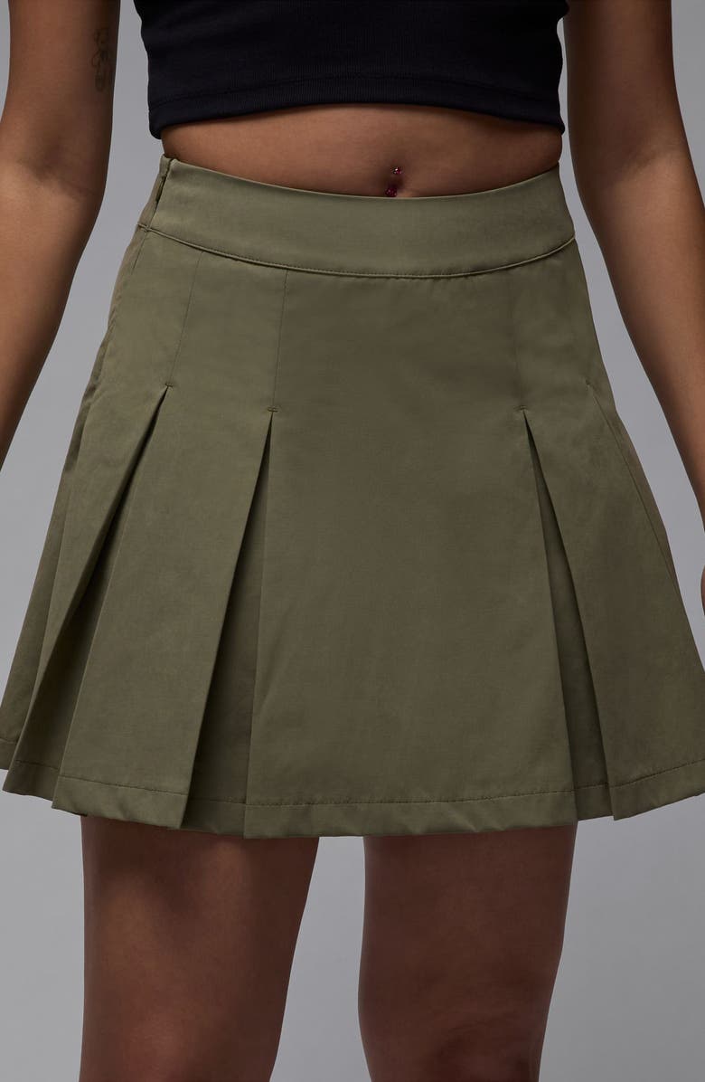 Jordan Poolside Pleated Miniskirt, Alternate, color, Medium Olive
