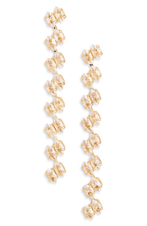 Cubic Zirconia Linear Drop Earrings