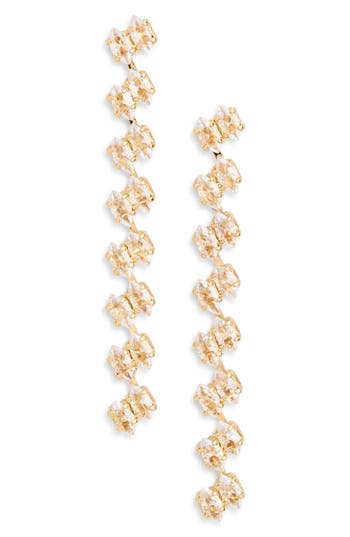 Nordstrom Rack Cubic Zirconia Linear Drop Earrings In Gold