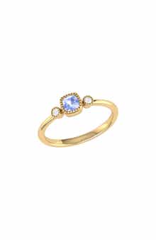 LuvMyJewelry La Vie Cushion Cut Tanzanite & Diamond Accent Ring