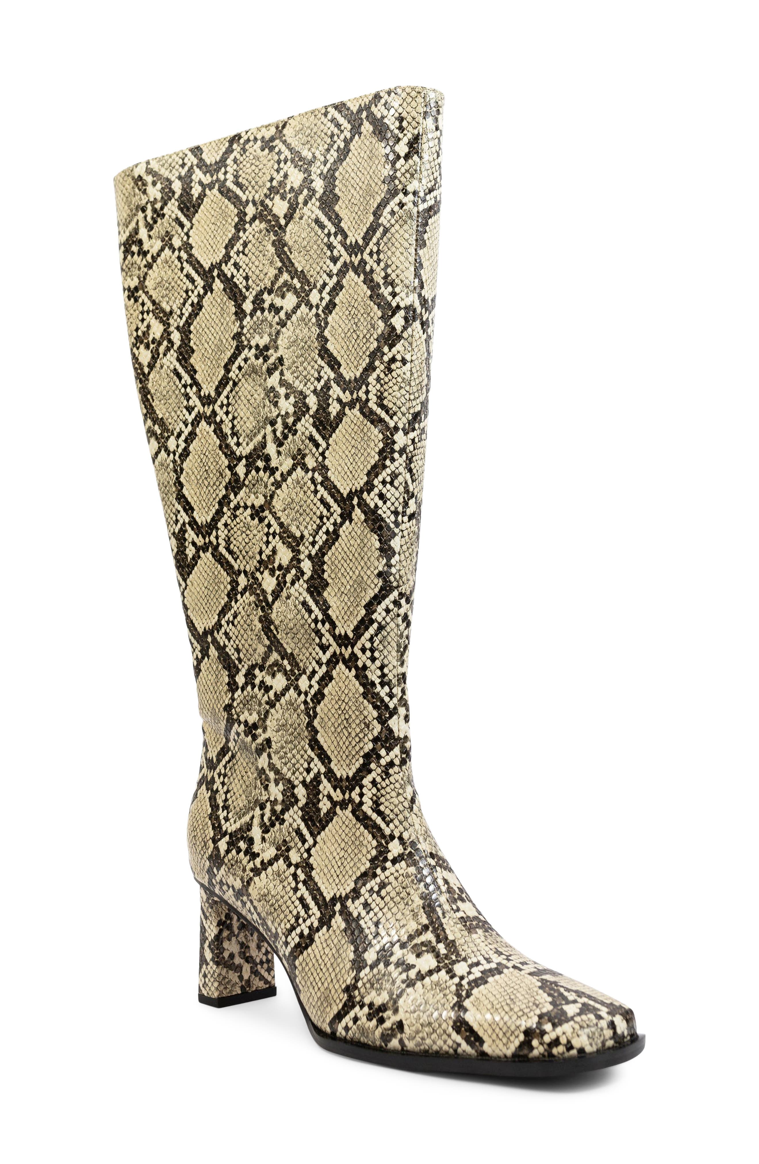 McKenzie Faux Leather Knee High Boot, Main, color, SNAKESKIN