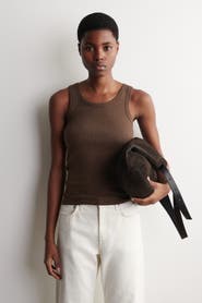 COS Ribbed-Cotton Round-Neck Tank Top