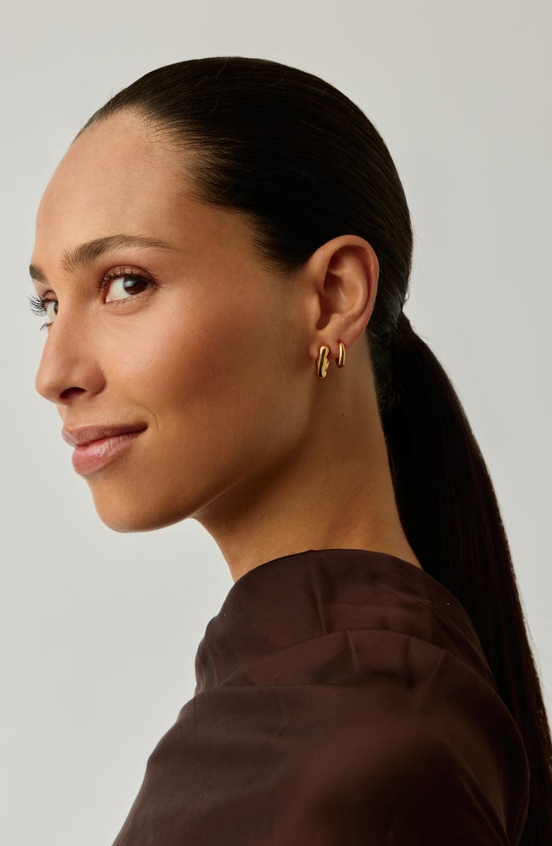 Missoma x Eny Lee Parker Puffy Mini Hoop Earrings, Alternate, color, Gold