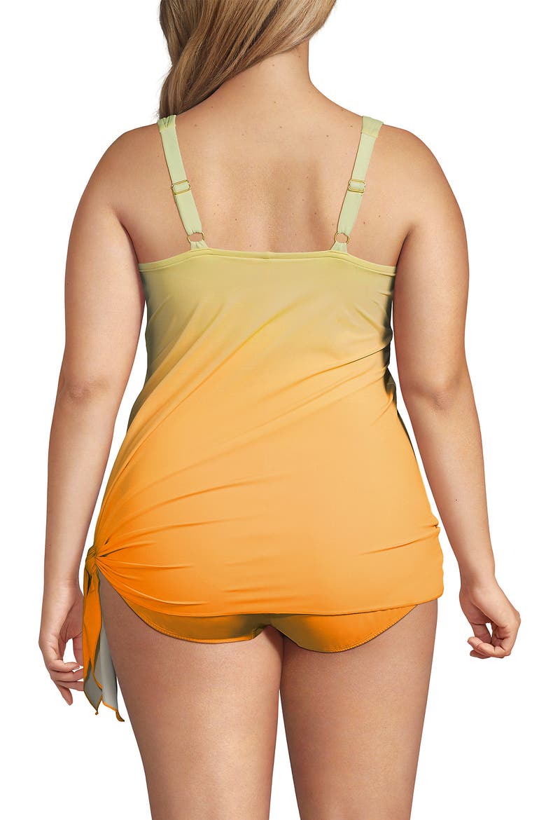 Slender Suit Fauxkini One Piece Swimsuit, Alternate, color, Icy Mint/Orange Ombre