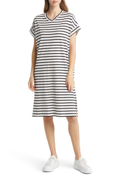 Nabila Stripe Cotton T-Shirt Dress
