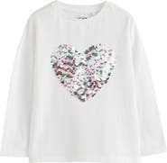 NEXT Kids' Sequin Heart Long Sleeve T-Shirt