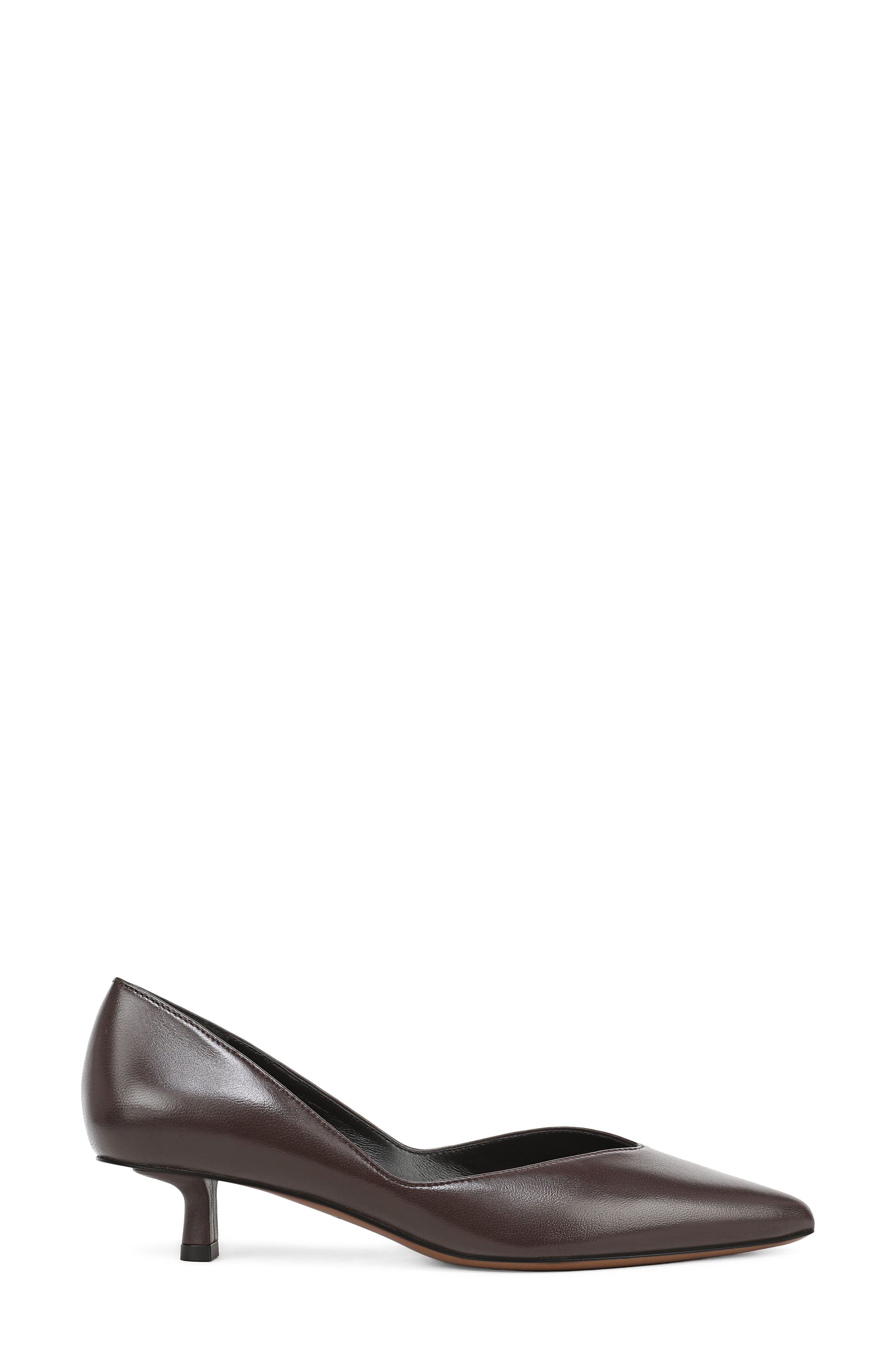 Hallie Pointed Toe Leather Pump, Alternate, color, DARK GANACHE