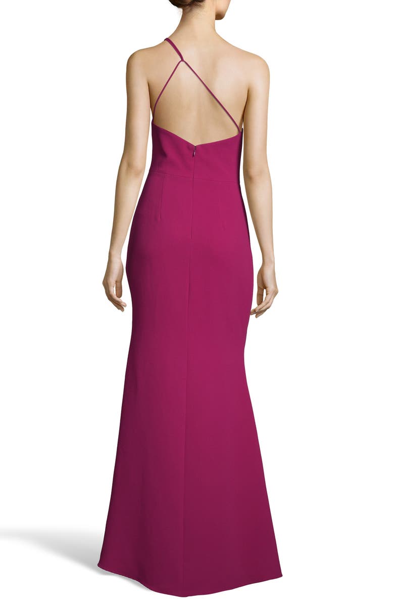 Xscape Evenings Xscape One-Shoulder Crepe Trumpet Gown, Alternate, color, 