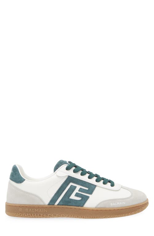 Balmain Swan Suede And Smooth Leather Trainers In Neutral