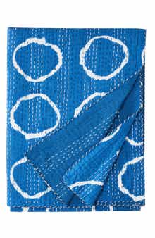 MELANGE HOME Circles Kantha Cotton Coverlet