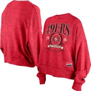 New Era Women's New Era Scarlet San Francisco 49ers Throwback Boxy Sweatshirt