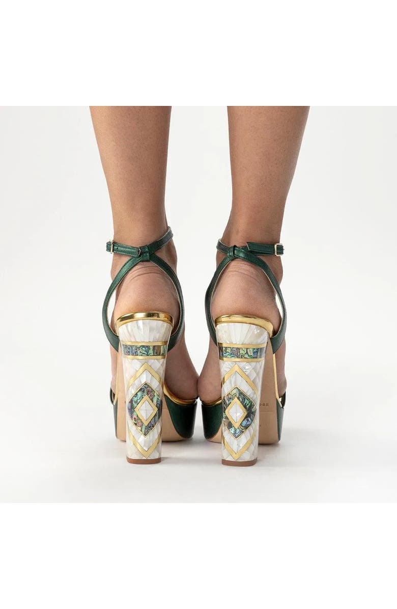 Freya Rose Arte Ankle Strap Pearl Heel Sandal, Alternate, color, Green