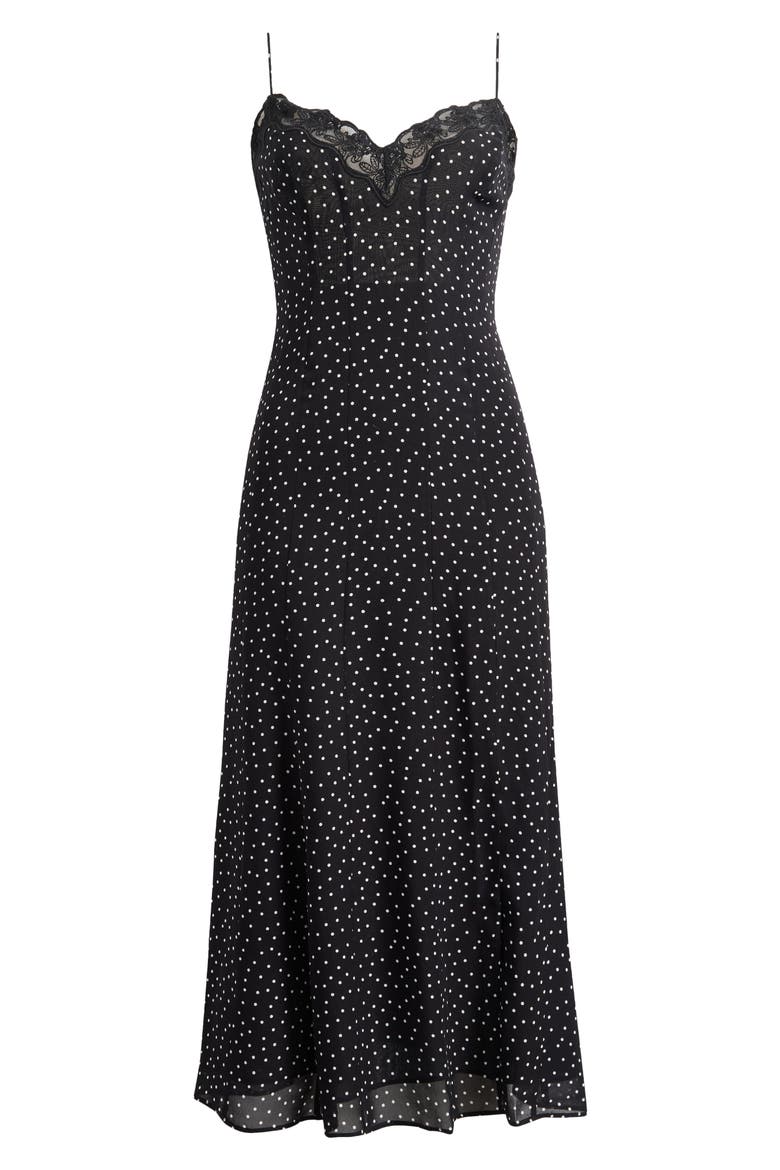 Lucine Dot Midi Slipdress, Alternate, color, SELENE