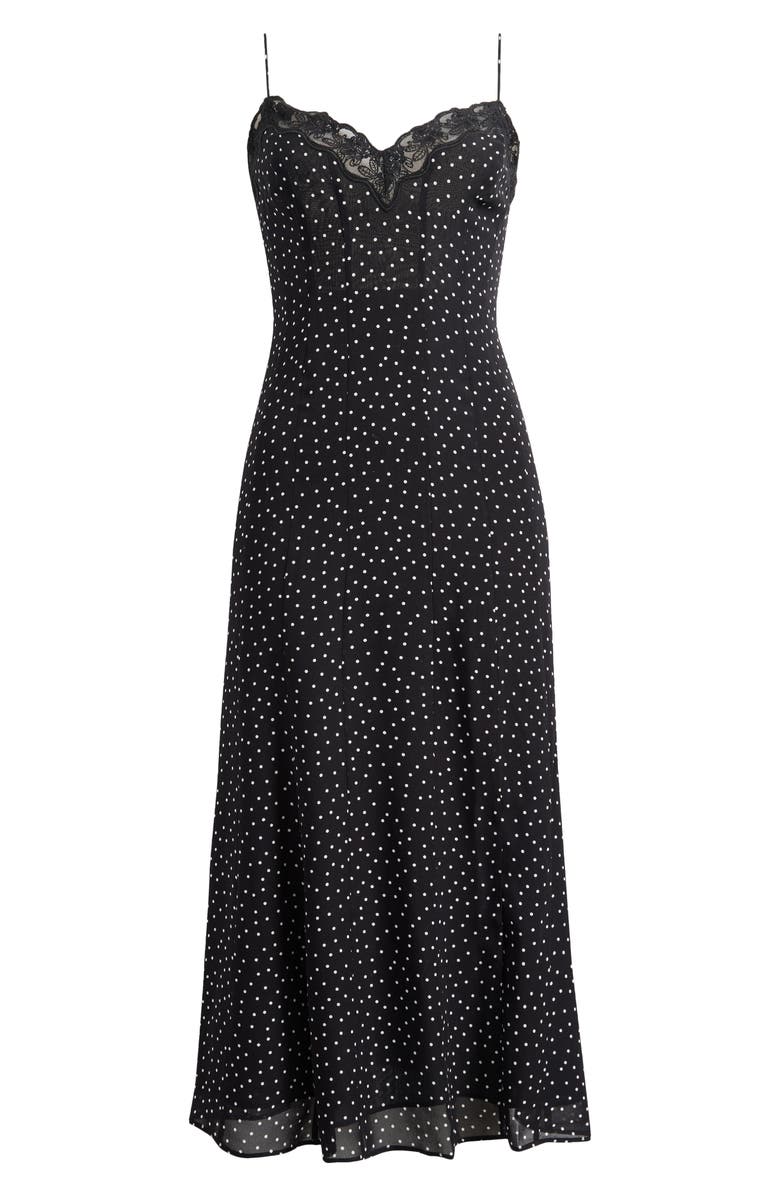 Reformation Lucine Dot Midi Slipdress, Alternate, color, Selene