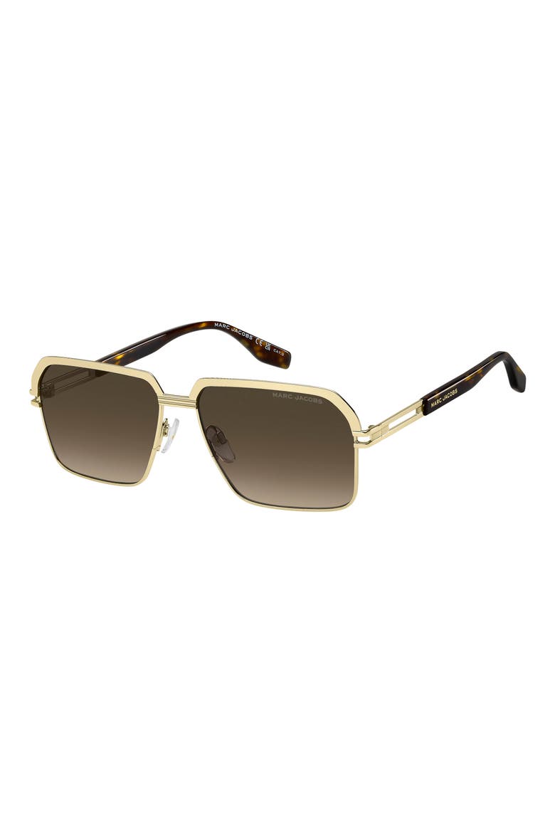 MARC 839/S 59mm Gradient Rectangle Sunglasses, Alternate, color, GOLD HAVANA