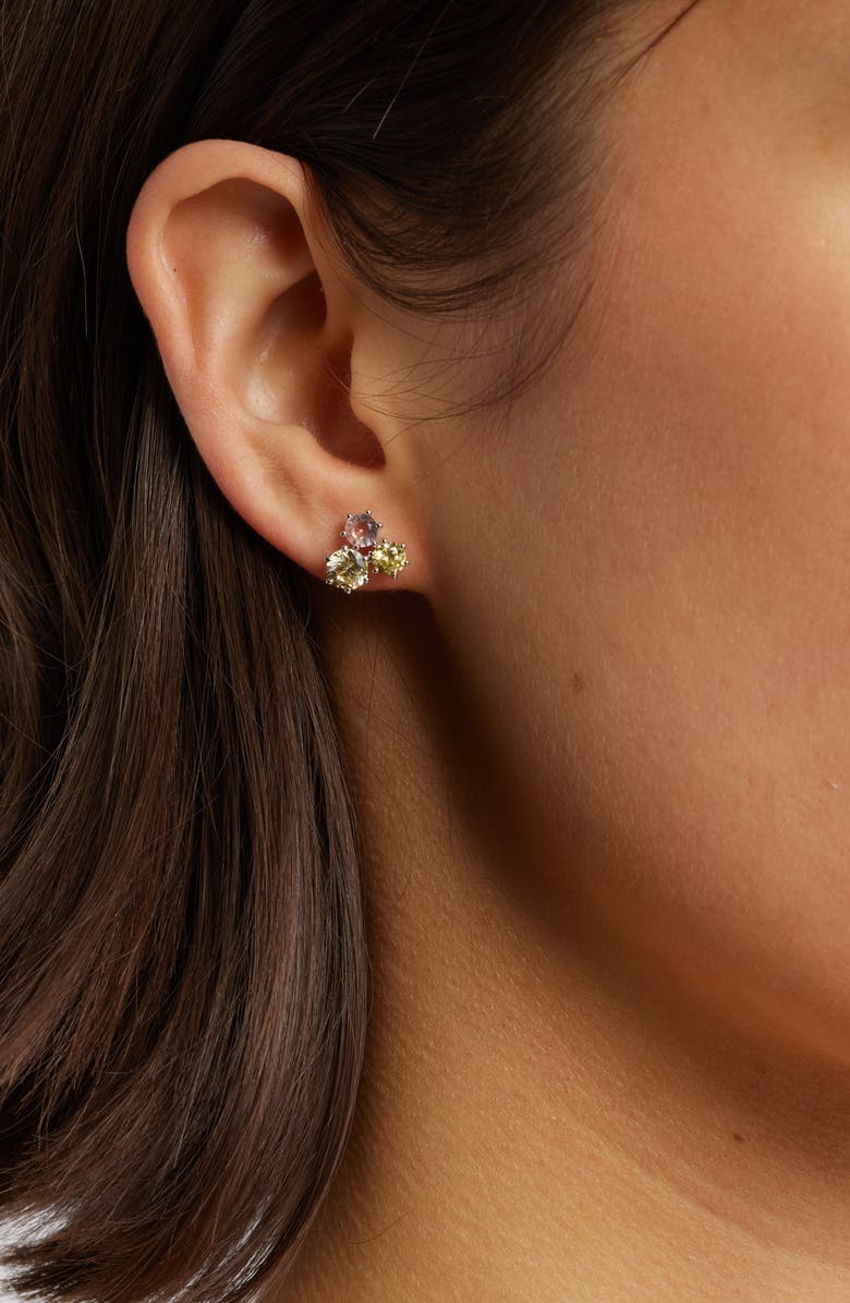 Nadri Natural Beauty Trio Crystal Stud Earrings, Alternate, color,